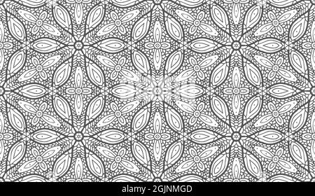 Abstraktes, nahtloses Vektor-Muster im Retro-Stil auf weißem Hintergrund. Vektor-Streifenmuster dekoratives Druckkonzept. Florale nahtlose abstrakte Kunst Hintergrund Stock Vektor