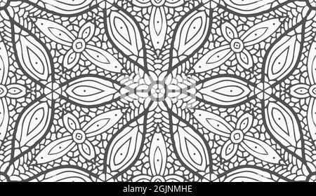 Abstraktes, nahtloses Vektor-Muster im Retro-Stil auf weißem Hintergrund. Vektor-Streifenmuster dekoratives Druckkonzept. Florale nahtlose abstrakte Kunst Hintergrund Stock Vektor