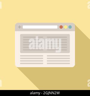 Flacher Vektor mit leerem Symbol im Browser. Computerfenster Stock Vektor