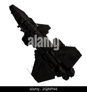 3D-Illustration eines fremden Raumschiffs Stockfoto