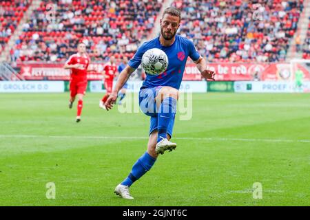 Enschede, Niederlande. September 2021. ENSCHEDE, NIEDERLANDE - 11. SEPTEMBER: Bart Ramselaar vom FC Utrecht während des niederländischen Eredivisie-Spiels zwischen dem FC Twente und dem FC Utrecht am 11. September 2021 in Enschede, Niederlande (Foto von Marcel ter Bals/Orange Picics) Credit: Orange Pics BV/Alamy Live News Stockfoto