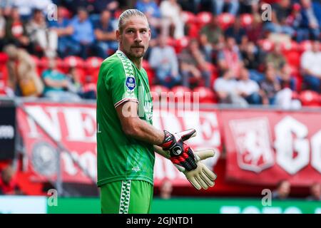 Enschede, Niederlande. September 2021. ENSCHEDE, NIEDERLANDE - 11. SEPTEMBER: Lars Unnerstall des FC Twente während des niederländischen Eredivisie-Spiels zwischen dem FC Twente und dem FC Utrecht am 11. September 2021 in Enschede, Niederlande (Foto von Marcel ter Bals/Orange Picics) Credit: Orange Pics BV/Alamy Live News Stockfoto