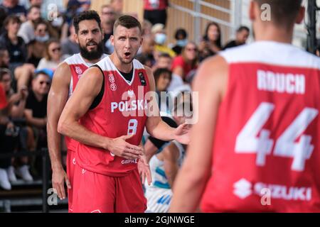 Paris, Frankreich. September 2021. Przemyslaw Zamojski (Polen) während des Spiels während der FIBA 3x3 Europe Cup 2021 (2. Tag), Basketball EuroCup Championship in Paris, Frankreich, September 11 2021 Quelle: Independent Photo Agency/Alamy Live News Stockfoto