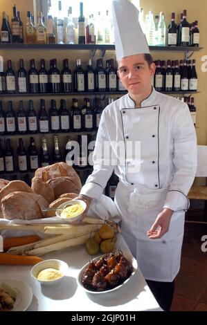 Magliano Alfieri (Cuneo, Piemont, Italien), das Restaurant des Bauernhofes Cascina del Cornale Stockfoto