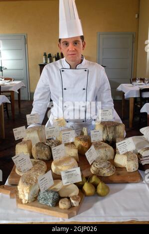 Magliano Alfieri (Cuneo, Piemont, Italien), das Restaurant des Bauernhofes Cascina del Cornale Stockfoto