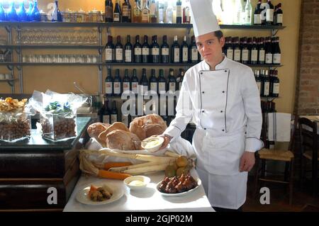 Magliano Alfieri (Cuneo, Piemont, Italien), das Restaurant des Bauernhofes Cascina del Cornale Stockfoto