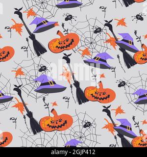 Halloween nahtlose Muster oder endlose Verpackung Textur Design-Vektor. Stock Vektor