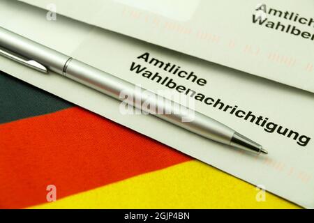 Offizielle Wahlbenachrichtigung und Stimmkarte Stockfoto