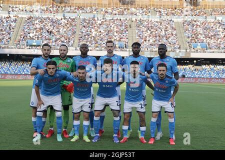 Napoli, Italien. September 2021. SSC Napoli Team-Besetzung während der Serie A 2021/2022 Fußballspiel zwischen SSC Napoli und Juventus FC im Diego Armando Maradona Stadion in Napoli (Italien), 11. September 2021. Foto Cesare Purini/Insidefoto Kredit: Insidefoto srl/Alamy Live News Stockfoto