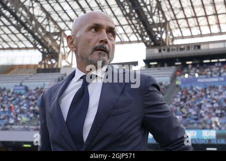 Napoli, Italien. September 2021. Luciano Spalletti Trainer des SSC Napoli während der Serie A 2021/2022 Fußballspiel zwischen SSC Napoli und Juventus FC im Diego Armando Maradona Stadion in Napoli (Italien), 11. September 2021. Foto Cesare Purini/Insidefoto Kredit: Insidefoto srl/Alamy Live News Stockfoto