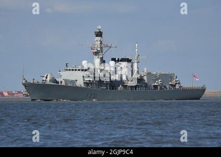 11/09/2021 River Thames Gravesend HMS Argyll (F231) ist eine Fregatte der Royal Navy Type 23 Duke Klasse und sie ist auf der Themse in der Nähe von Gravesend abgebildet. T Stockfoto