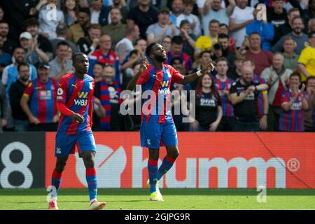 LONDON, GROSSBRITANNIEN. 11. SEPTEMBER während des Premier League-Spiels zwischen Crystal Palace und Tottenham Hotspur im Selhurst Park, London, am Samstag, 11. September 2021. (Kredit: Federico Maranesi | MI Nachrichten) Kredit: MI Nachrichten & Sport /Alamy Live Nachrichten Stockfoto