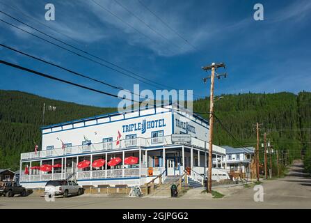 Kanada, Yukon Territory, Dawson City, Triple J Hotel, Restaurant, Bar Stockfoto