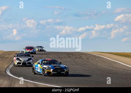 74 JOULIE Enzo (FRA), BAUD Sébastien (FRA), CD Sport, Mercedes-AMG GT4, Aktion beim 5. Lauf des Championnat de France FFSA GT - GT4 France 2021, vom 10. Bis 12. September 2021 auf dem Circuit de Lédenon, in Lédenon, Frankreich - Foto Marc de Mattia / DPPI Stockfoto