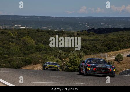 15 CAMPBELL Christopher (FRA), IBANEZ Lluc (ESP), NM Racing Team, Mercedes-AMG GT4, Action beim 5. Lauf des Championnat de France FFSA GT - GT4 France 2021, vom 10. Bis 12. September 2021 auf dem Circuit de Lédenon, in Lédenon, Frankreich - Foto Marc de Mattia / DPPI Stockfoto