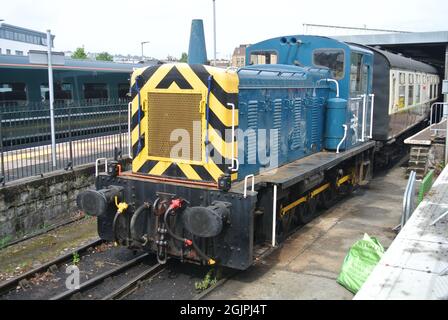 BR Class 03 Diesel Rangierlokomotive betrieben von Dartmouth Steam Railway, in Paignton, Devon, England, UK. Stockfoto