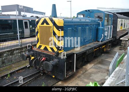 BR Class 03 Diesel Rangierlokomotive betrieben von Dartmouth Steam Railway, in Paignton, Devon, England, UK. Stockfoto