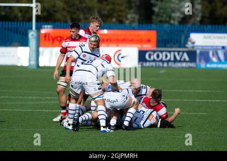 BUTTS PARK ARENA, COVENTRY, VEREINIGTES KÖNIGREICH - 2021/09/011 :Freundschaftsspiel zwischen Coventry Rugby und Gloucester Rugby in der Butts Park Arena am 11. September 2021 in Coventry, England .Endstand: Coventry 40 : 50 Gloucester Stockfoto