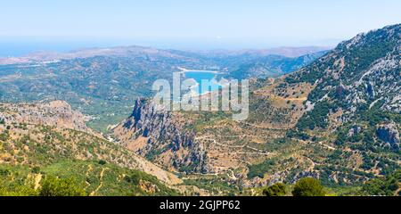 Landschaft von kreta, Draufsicht Stockfoto