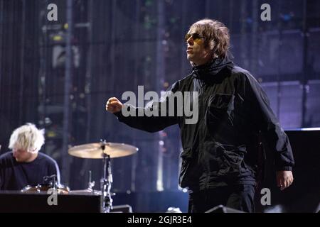 Glasgow, Großbritannien. September 2021. IM BILD: Liam Gallacher, titelt Primal Screadie Hauptbühne auf der TRNSMT 2021. Quelle: Colin Fisher/Alamy Live News Stockfoto