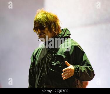 Glasgow, Großbritannien. September 2021. IM BILD: Liam Gallacher, titelt Primal Screadie Hauptbühne auf der TRNSMT 2021. Quelle: Colin Fisher/Alamy Live News Stockfoto