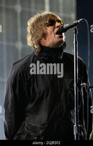 Glasgow, Großbritannien. September 2021. IM BILD: Liam Gallacher, titelt Primal Screadie Hauptbühne auf der TRNSMT 2021. Quelle: Colin Fisher/Alamy Live News Stockfoto