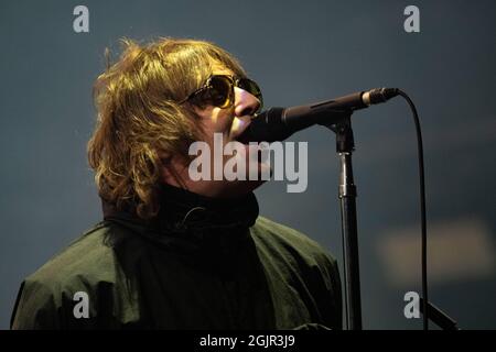 Glasgow, Großbritannien. September 2021. IM BILD: Liam Gallacher, titelt Primal Screadie Hauptbühne auf der TRNSMT 2021. Quelle: Colin Fisher/Alamy Live News Stockfoto