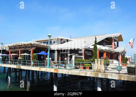 REDONDO BEACH, CALIFORNIA - 10 SEP 2021: Kincaid's Fish, Chop and Steakhouse am Redondo Beach Pier. Stockfoto
