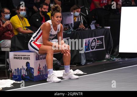 Paris, Frankreich. September 2021. Soana Lucet (Frankreich) während des Fiba 3x3 Europe Cup Paris 2021 (Foto: Davide Di Lalla/Pacific Press) Quelle: Pacific Press Media Production Corp./Alamy Live News Stockfoto