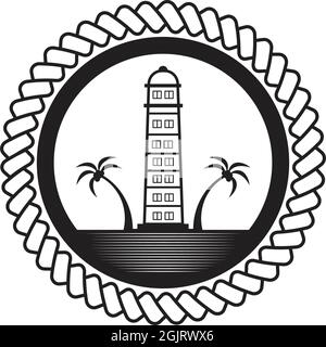 Leuchtturm Gebäude Überwachung Symbol Logo Design Inspiration Vektor Illustration Vorlage Stock Vektor