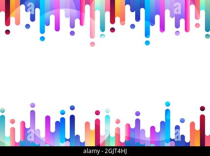 Abstrakte Flüssigkeit oder flüssigen bunten abgerundeten Linien Übergang Elemente auf weißem Hintergrund mit Platz für Ihren Text. Vector Illustration Stock Vektor