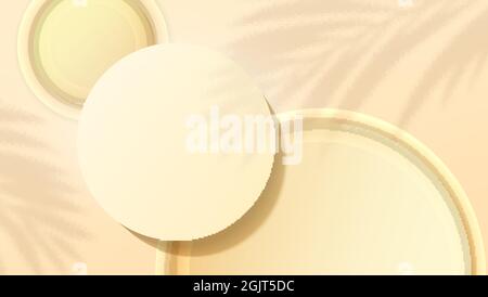 Podium für Produkte. Schatten von Palmenblättern auf dem Boden. Szene für die Produktanzeige. Vektorgrafik Stock Vektor