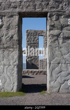 Sam Hill baute eine Kopie von Englands Stonehenge als Denkmal für die Männer von Klickitat County, Washington, die im Ersten Weltkrieg getötet wurden. Maryhill, WA. Stockfoto