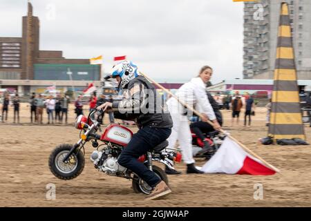 Das Mile Beach Race 2021. Motorrad Sprint Rennen auf Margate Sands Beach Thanet Kent UK Stockfoto