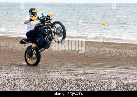 Das Mile Beach Race 2021. Motorrad Sprint Rennen auf Margate Sands Beach Thanet Kent UK Stockfoto