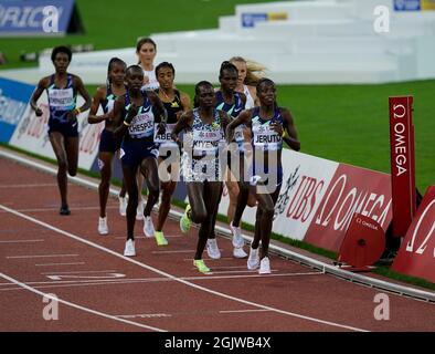 Zürich, 09. Sep 2021 3000m-Kirchturm Chase-Siegerin Norah Jeruto (KEN) in Aktion während der Wanda Diamond League im Litzigrund Stadium Zürich Schweiz Stockfoto