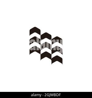 Streifen Pfeile Gebäude Wohnung Symbol Logo Vektor Stock Vektor