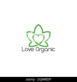 Unendlichkeit Liebe organische Blatt Symbol Linie Logo Vektor Stock Vektor