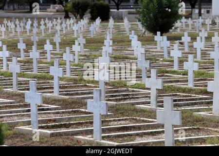 Venafro, Italien - 2. September 2021. Der französische Kriegsfriedhof Stockfoto