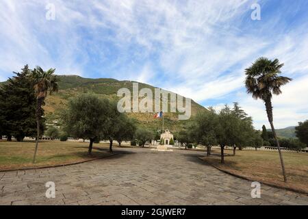 Venafro, Italien - 2. September 2021. Der französische Kriegsfriedhof Stockfoto