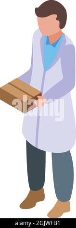 Isometrischer Vektor des Symbols für den Laborroboter. Halbleiterindustrie. Techniker Stock Vektor