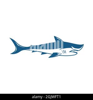 Shark Illustration Icon Design Vorlage Vektor Stockfoto