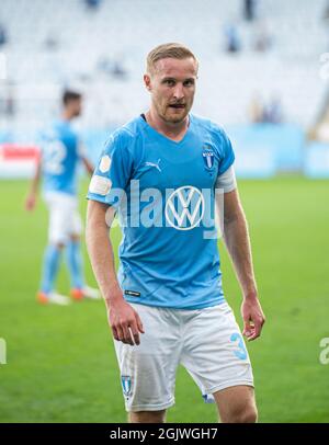 Malmoe, Schweden. September 2021. Franz Brorsson (31) von Malmoe FF gesehen nach dem Allsvenskan-Spiel zwischen Malmoe FF und IFK Norrkoping im Eleda Stadion in Malmoe. (Foto: Gonzales Photo/Alamy Live News Stockfoto