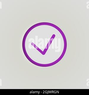 Aktivieren Sie das Kontrollkästchen Symbol Web farbigen Pfeil nach unten, Mobile und Business weißen Hintergrund Stockfoto