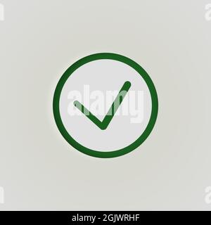 Aktivieren Sie das Kontrollkästchen Symbol Web Bunte Pfeil nach unten scrollen, Mobile und Business weißen Hintergrund Stockfoto