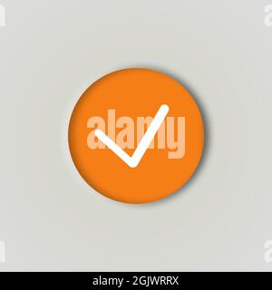 Aktivieren Sie das Kontrollkästchen Symbol Web Bunte Pfeil nach unten scrollen, Mobile und Business weißen Hintergrund Stockfoto