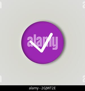 Aktivieren Sie das Kontrollkästchen Symbol Web Bunte Pfeil nach unten scrollen, Mobile und Business weißen Hintergrund Stockfoto