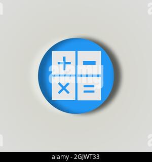 Flate Symbol Berechnung Zeichen für Web, Mobile und Business-Aufkleber weißen Hintergrund Stockfoto