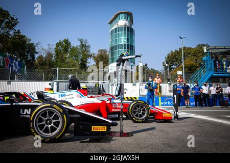 Monza, Italien. September 2021. Piastri Oscar (aus), Prema Racing, Dallara F2, Portrait während des 5. Laufs der FIA Formel 2 Meisterschaft 2021 vom 9. Bis 12. September 2021 auf dem Autodromo Nazionale di Monza in Monza, Italien - Foto Sebastiaan Rozendaal / Dutch Photo Agency / DPPI Credit: DPPI Media/Alamy Live News Stockfoto