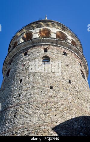 Galata Tower, einer der meistbesuchten Orte im Istanbuler bosporus Stockfoto